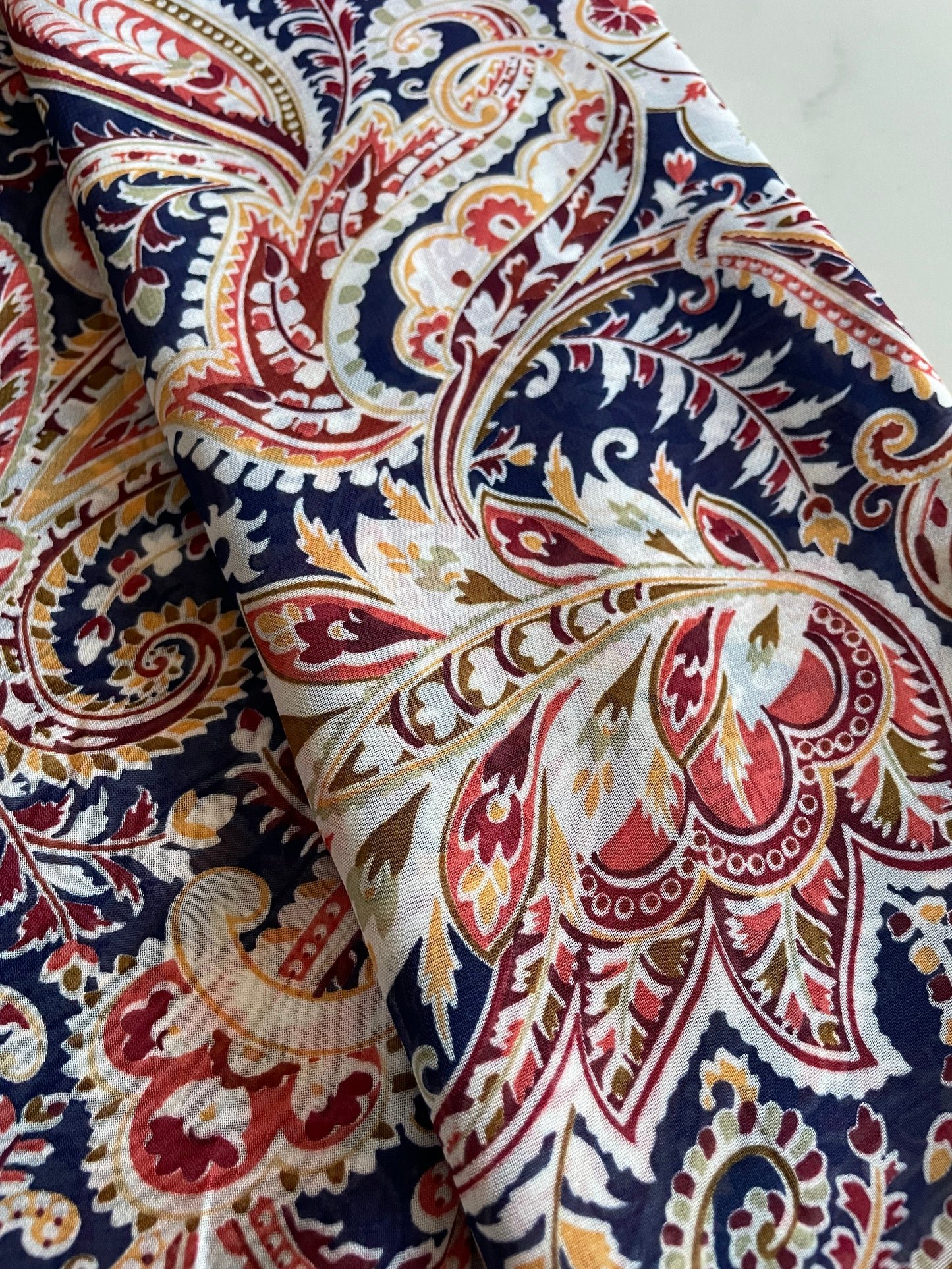 Chiffon Square - Navy Print