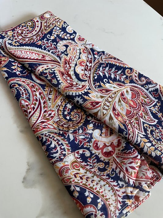 Chiffon Square - Navy Print