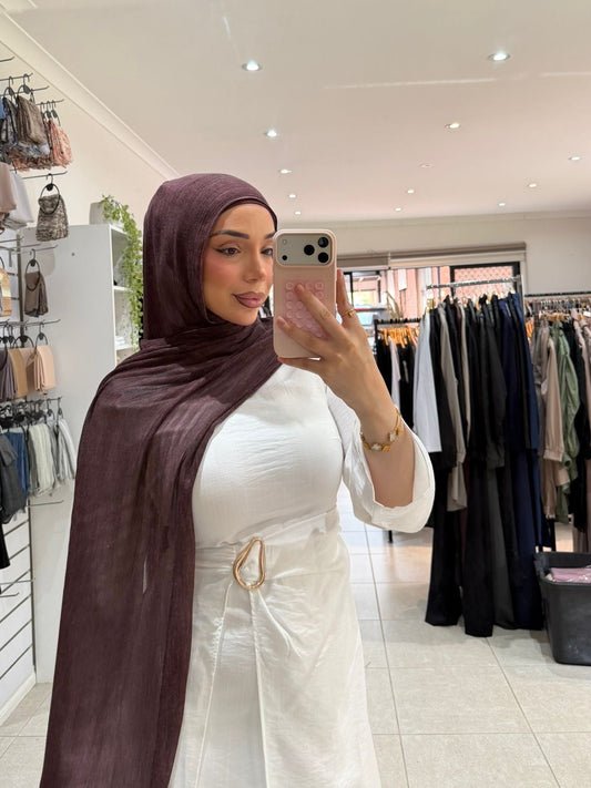 Crinkled Hijab - Plum