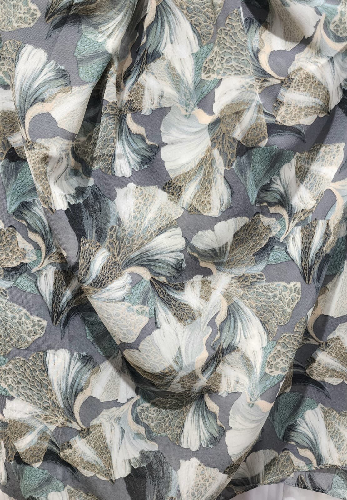 Chiffon Square - Green Print