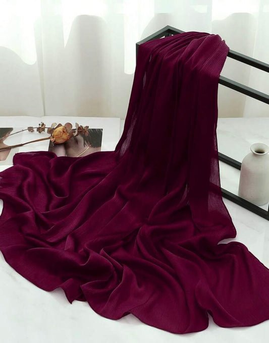 Chiffon Shawl - Burgundy