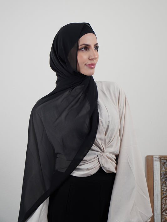 Chiffon Shawl - Black